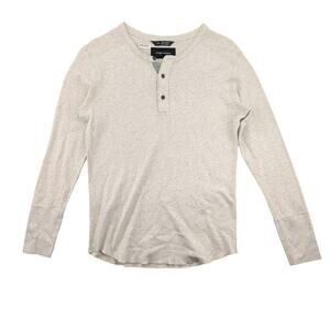 Wings + Horns Slub Heathered Henley Long Sleeve Shirt Men's Small Americana